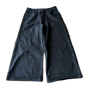 Black Wide Leg Baggy Grunge Dress Pants for Perfect Fit 34 x 24 Y2K 2000s